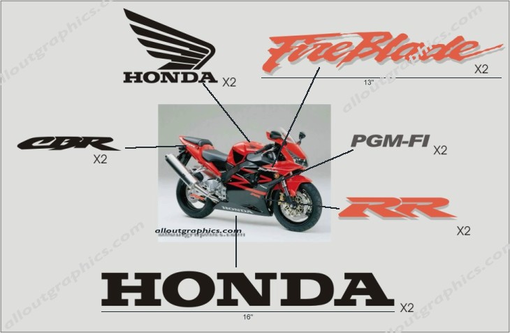 Details about   Honda CBR decal qty 2